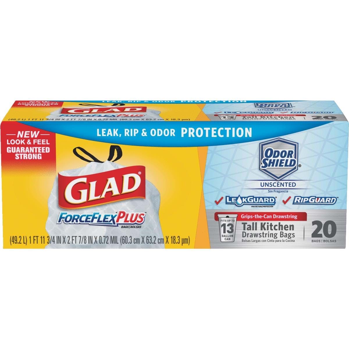 Picture of Glad ForceFlex Plus Drawstring Trash Bag
