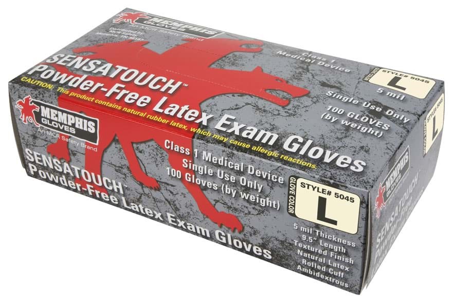 Picture of Disposable Chemical Glove Latex 5mil. Non-Powdered Textured – L