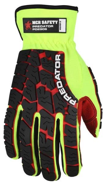 Picture of Glove MCR Predator Top Lime Palm Polyurethane Texture Wrist Slip-On - L