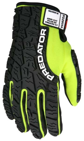 Picture of Glove MCR Predator Top Lime Palm Synthetic Leather Puncture Resistant Wrist Adjustable - XL