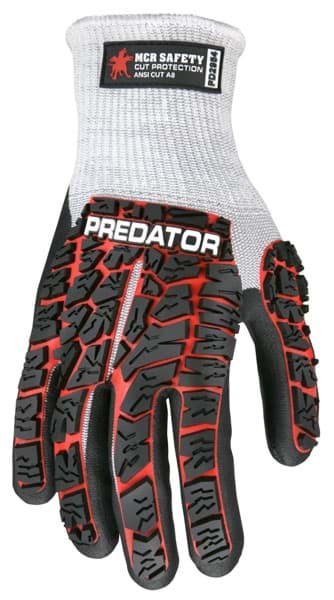 Picture of Glove MCR Predator Top Red Palm Nitrile Padded Wrist Slip-On - L