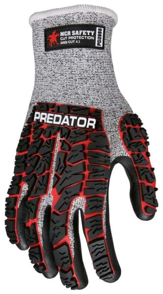 Picture of Glove MCR Predator Top Red Palm Nitrile Wrist Slip-On - XL