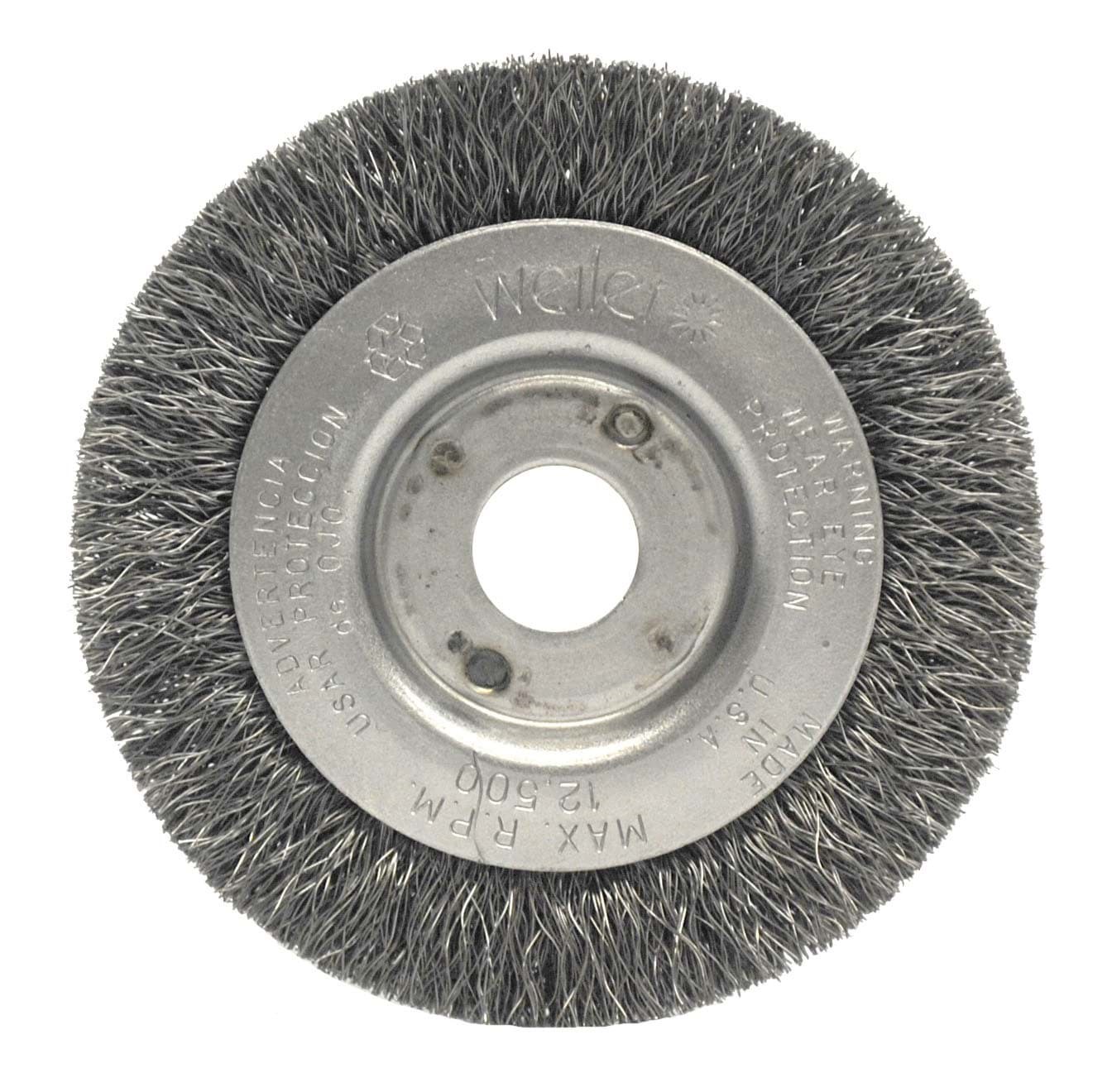 Picture of 3" Narrow Face Crimped Wire Wheel, .0118" Stainless Steel Fill, 1/2"-3/8" Arbor Hole