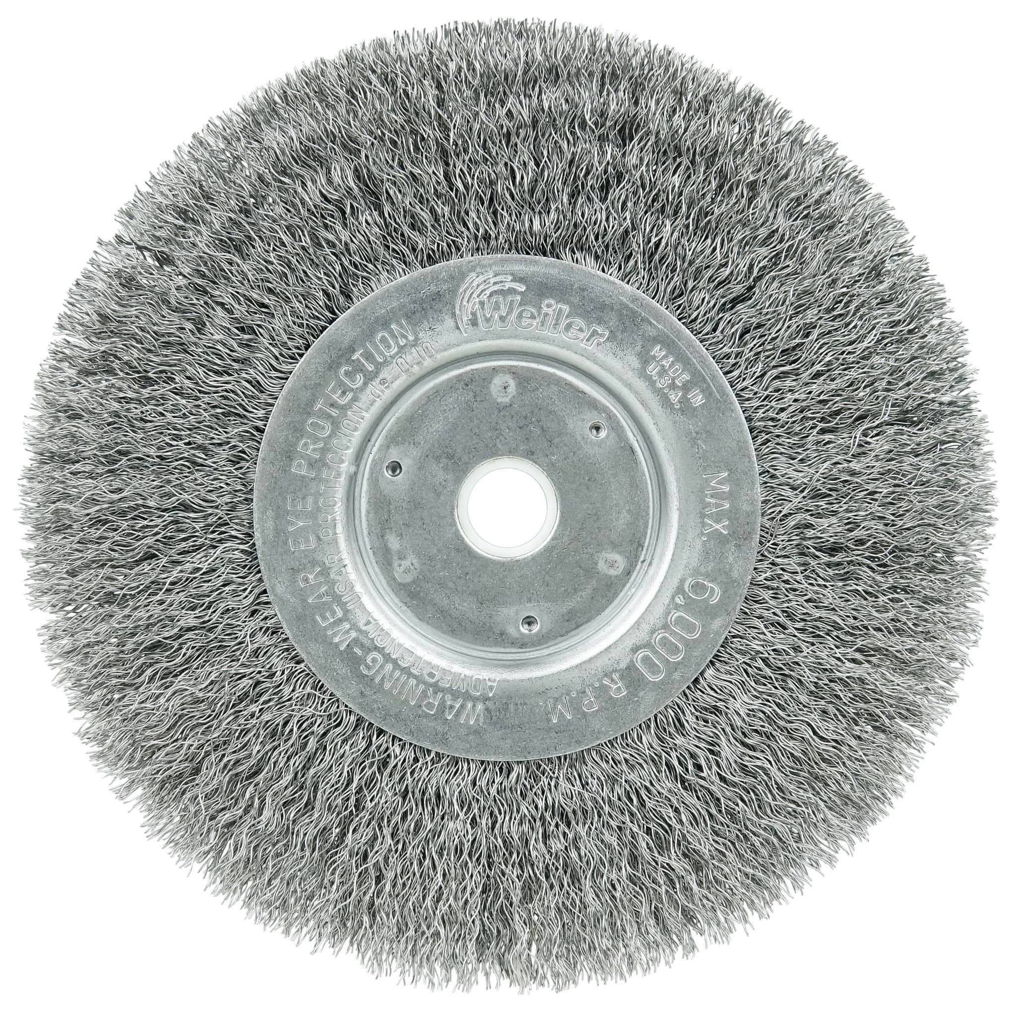 Picture of 6" Narrow Face Crimped Wire Wheel, .0118" Steel Fill, 5/8"-1/2" Arbor Hole