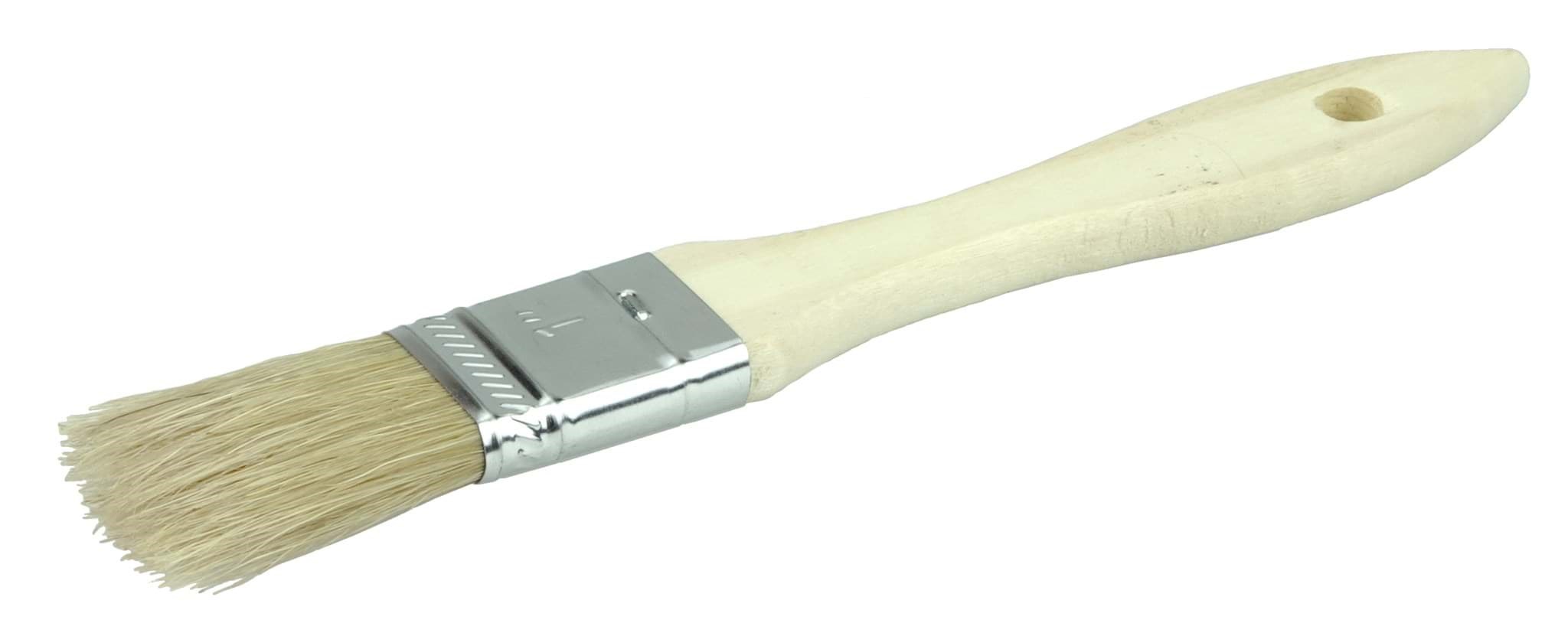 Picture of 1"  Vortec Pro Chip & Oil Brush, White Bristle, 1-1/2" Trim Length, Wood Handle