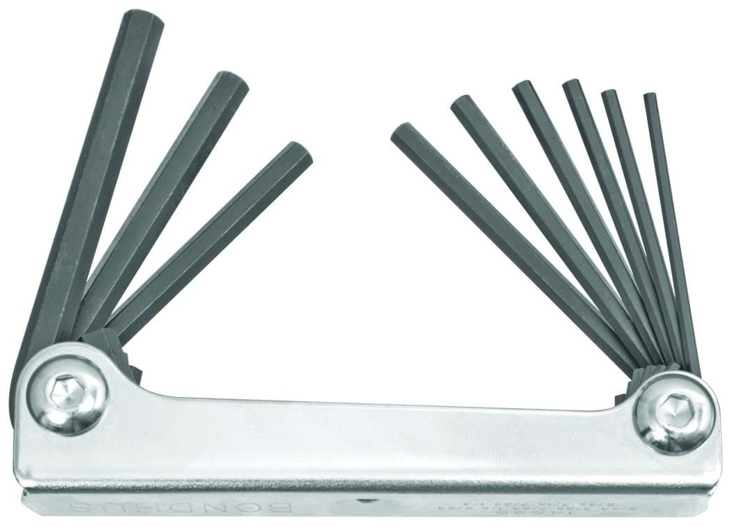 Picture of Set 9 Hex Metal Handle Fold-up Tools 5/64-1/4"